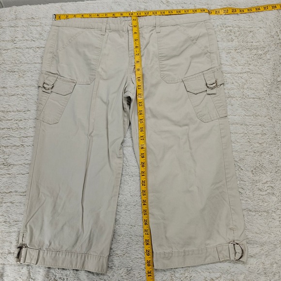 VTG lei Cropped Cargo Pants Juniors 17 Y2K Gorpcore Indie Folk Outdoor Coconut - Picture 2 of 13